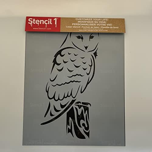Stencil1 Barn Owl - Атрактивни и издржливи квалитетни повеќекратни матрици за сликање - Креирај DIY мама занаети и декор - декор на wallsидови ткаенина и мебел што може да се рец