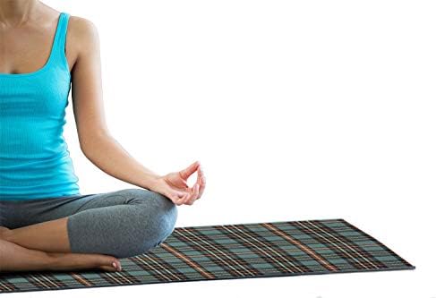 Ambesonne Tartan Yoga Mat крпи, традиционална класична шкотска карирана карирана шема со симетрични ленти, не-лизгање на пот-абсорбента јога