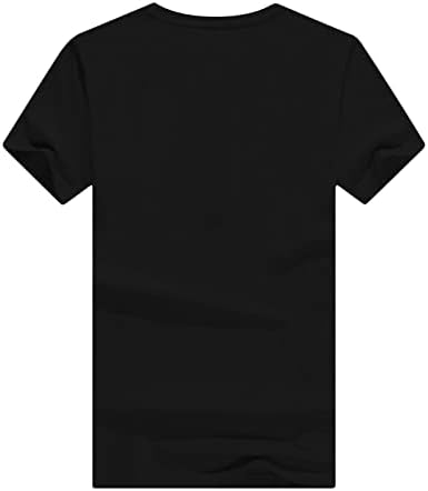 Trendersенски трендовски маици на Dreamlascar Dene Денот на в Valentубените, обичен продолжение на вратот Краток ракав меко лабаво печатење црни