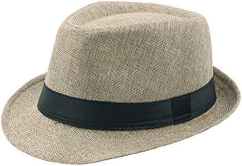 Капчиња за плажа за жени мажи класичен федора капа широк рамен рамен џез панама капа лежерна забава црква црна црна боја