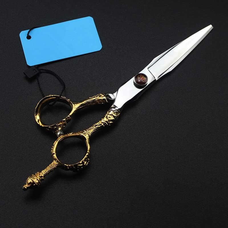 Ножици за сечење на косата, 6 инчи Професионална Јапонија 440c 9cr злато круна ножици за коса, сечење бербер фризура за слабеење на ножици