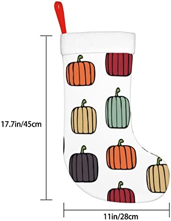 Аутенстерски Божиќни чорапи тикви паднати бои со двојно еднострано камин што виси чорапи