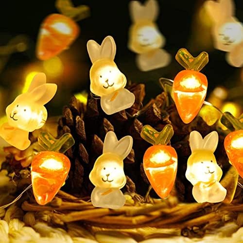Абоофан Велигденски украси Светла Велигден зајаче зајаци морков украс предводена жица жица светла самовила жица светла декоративна висечка