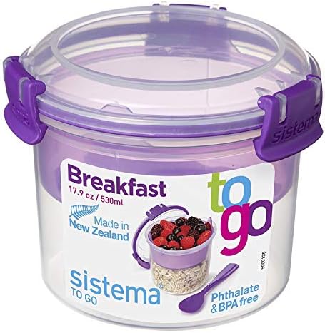 Система да оди со собирање појадок пластичен сад за складирање на храна, 17,9 мл./0,5 л, примената боја може да варира