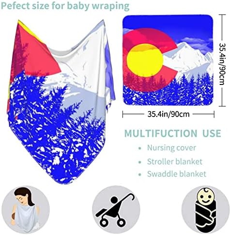 Знаме на бебето во Колорадо бебе кое прима ќебе за новороденче за новороденчиња, шетач на расадник за обвивка