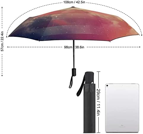 Американска Галаксија Знаме Патување Чадор Ветроупорен 3 Пати Автоматски Отворен Затвори Преклопен Чадор За Мажи Жени