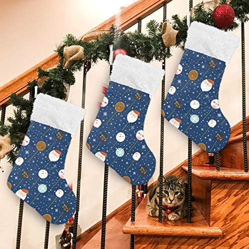 Алаза Божиќни чорапи Зимски холи Среќен Божиќ и среќна нова година Класик Персонализирани големи декорации за порибување за семејни сезони за