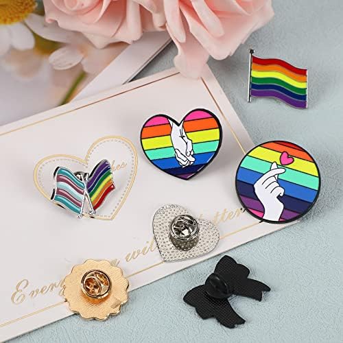 Пинови за гордост, 12 парчиња ја надминува геј гордоста виножито емајл лапел игла постави ЛГБТ лапел игла декорација за облека и торби