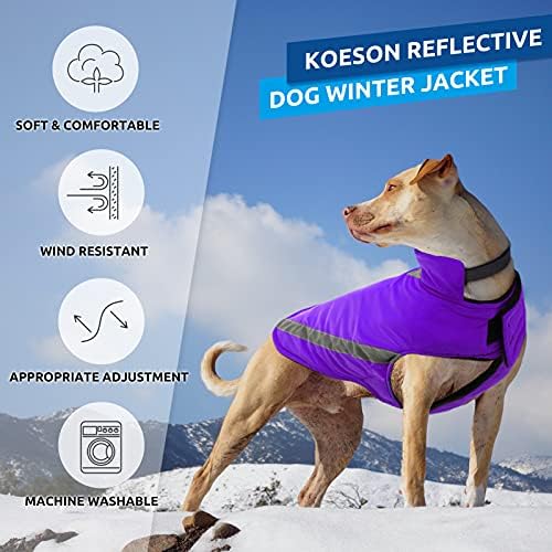 Зимски палто на ветровозорот Коесон, рефлексивно кучиња ладно временско палто Зимска јакна за мали, средни и големи кучиња, поларно