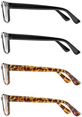 Читатели читатели.com целосно зголемени очила за читање: Мекнеали - 4 пара, класичен правоаголник за жени и мажи