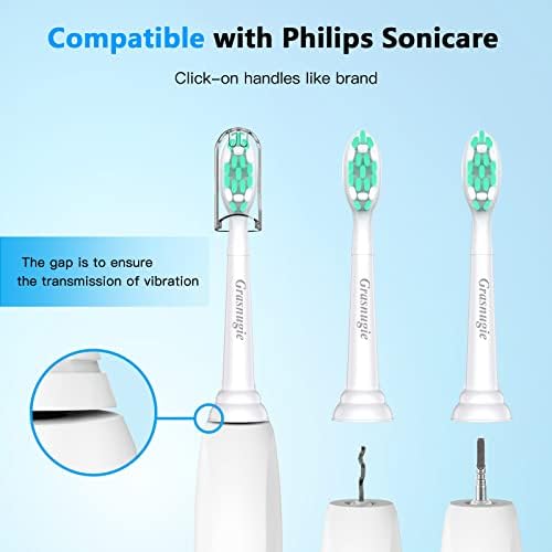 Замена на четката за заби за замена на Grasnugie, глави за Philips Sonicare Flexcare ProtectiveClean Snap-On Toorhbrush рачка и се надополнува