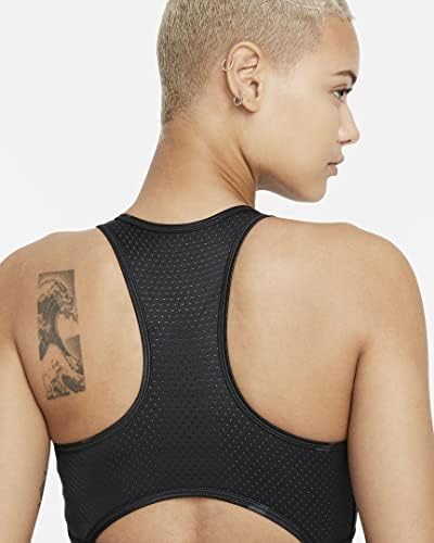Nike Dri-Fit Swoosh Women'sенски средна поддршка од 1 парчиња подлога за спортски градник со висок врат
