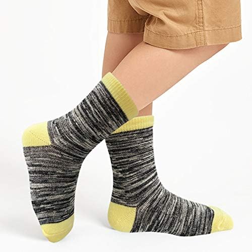 Деца за деца ameамегио деца момчиња модни памучни чорапи меки чорапи со екипаж за 2-14 години момчиња девојчиња -12 парови