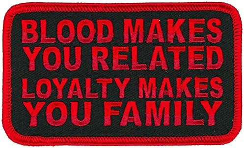 Крвта ве прави поврзана лојалност да ве прави семејство, лепенка - висока конец запечатена запечатена за лепенка - 4 x 3