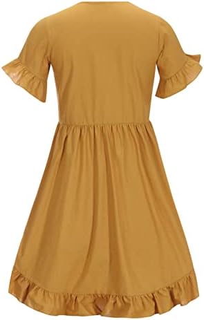Letterенски летен квадратен врат фустан плетенка со кратки ракави, облечен во фустан со цврста боја, трендовски фустан за замав