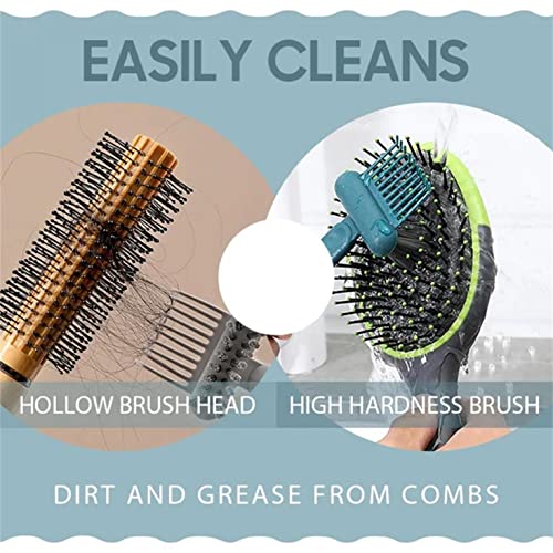 Четка за чистење чешел, мини чистач за чистење на четки за коса Отстрани чешел вградена алатка за чистење чешли за коса и остатоци, сива