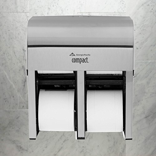 Компактен диспендер за тоалетна хартија со висок капацитет од 4 тркала со висок капацитет од gp pro; Не'рѓосувачки; 56748; 11.750 W x 6.900 D