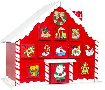 Божиќна Декорација Насликана Куќа Покриена Со Снег Одбројување Календар Украси За Кутии За Складирање Божиќни Подароци 2022 Куќа Божиќен