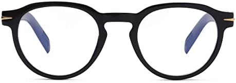 Nidovix Мода тркалезна сина светлина за блокирање на очила за жени, ретро круг рамка што не се рецепти за читање очила за читање