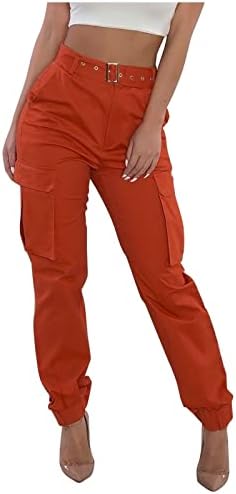Дуоуи Изработи панталони за жени плус големина жени карго панталони обични панталони со високи половини, лабави панталони панталони за жени