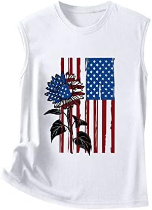 Tankенски резервоар на 4 -ти јули на врвот на американските starsвезди со двојна кошула без ракави, гроздобер Денот на независноста,