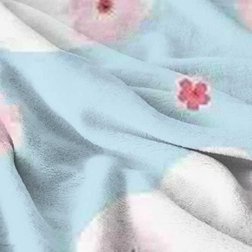 Јапонски руно бебешки ќебиња, пролетен цвет со птици и пеперутки освежувајќи ги возвишените небесни предели за печатење, микрофибер
