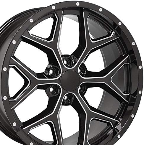 OE Wheels LLC CV98-D22095-6550-24BM црно тркало со мелен раб насликано