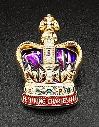Комплет од 5 крал Чарлс III Комеморативна меморијалии за емајл иглички значки за подароци за славење сувенири