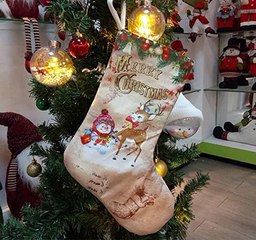 Божиќни чорапи на Qkurt Kurt, 12 сет од 3 Дедо Мраз/Снежен човек/ирваси Класични Божиќни ликови за божиќни украси за украси за украси