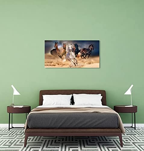 Canwalls уметничка животинска wallидна уметност слики за дневна соба декор трчање коњи слики на платно 20x40 инчи испружени уметнички дела во