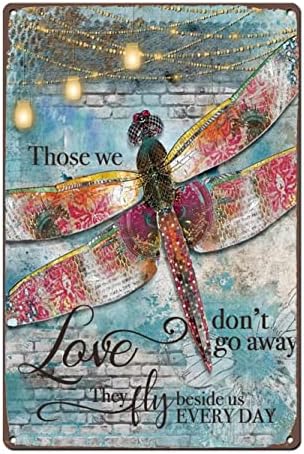 Pekg Dragonfly оние што ги сакаме не си одат, хипи гроздобер мотивационен цитат метал лимен знак за лајврани loversубовници подарок