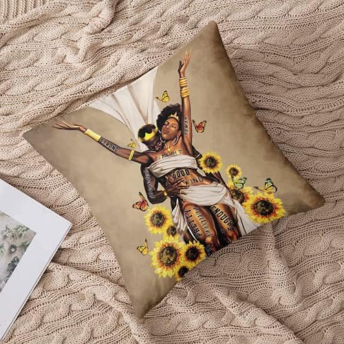 Syifasya фрли перници за перници африкански кралица и кралска двојка перница, украсен патент квадратен перница, покрива перница за софа спална