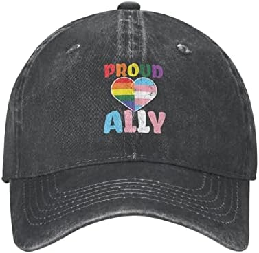 ЛГБТК гордост сојузник на бејзбол капа, месец на гордоста измиена песна од сонце, прилагодлива капа на плажа, памучна тато капа за мажи жени