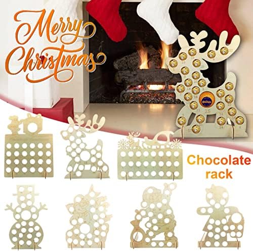 Божиќен Календар За Доаѓање 2021 Година Со Чоколадна Рамка, Дрвен Божиќен Календар За Одбројување, Декорација За Празнична Забава Чоколадна