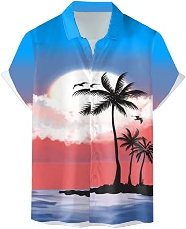 Xxbr mens мода и слободно време 3D дигитално печатење копче лапел кратки ракави кошула врвни долги маички за вежбање мажи мажи