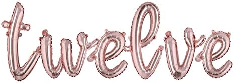 Розово злато курзивни балони | Броеви, изречете го вашиот број, индивидуални букви, среќен роденден