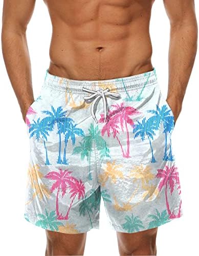 Зддо Менс Хавајски табла шорцеви летни одмори за одмор за одмор, пливање океански животни печати обични шорцеви на плажа