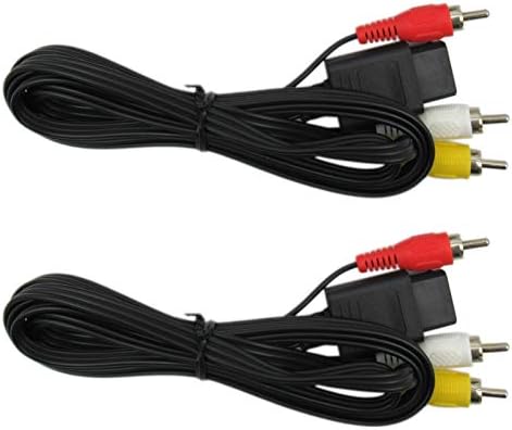 USONLINE911 Пакет од 2 AD адаптер напојување и кабел за кабел за AV компатибилен со Nintendo 64 N64 AV Audio Video A/V кабел