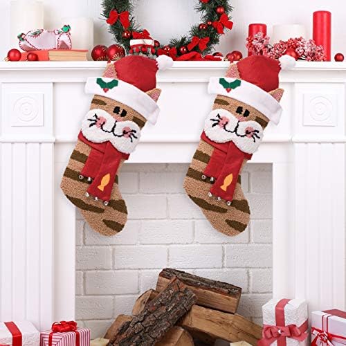 Глицом сет од 2 пингвин ирваси Божиќно порибување со 3Д кукани големи чорапи Божиќни ликови за украси за семејни празнични забави