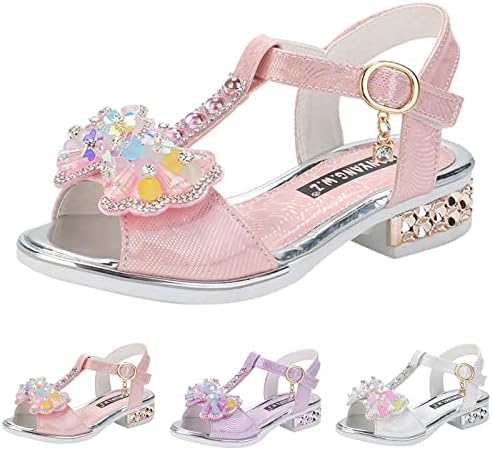 Деца чевли модни дебели стапала со сандали со дијамантска пеперутка лето отворено студентско танцување бебешки мали деца чевли
