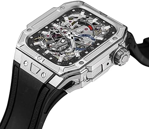 Комплет за модификација на луксузни јаглеродни влакна за луксузни јаглеродни влакна за Apple Watch 45mm Viton Watch Band For Iwatch