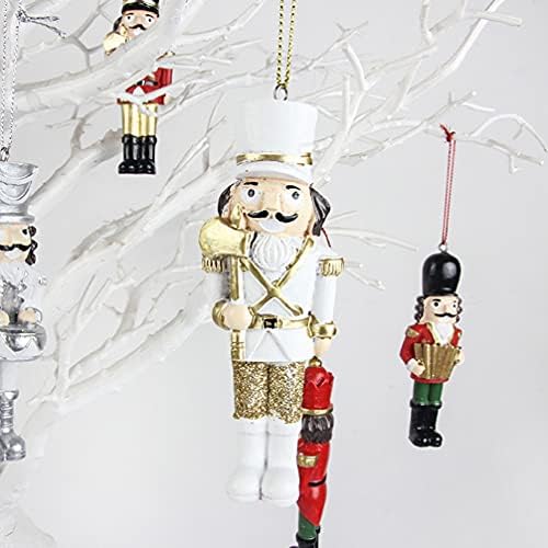 Toyandona 6pcs Божиќна оревчеста фигура смола десктоп фигура украси за Божиќна празничка забава маса здолниште со камин