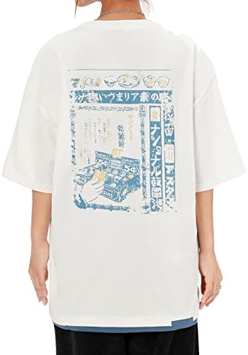 Елфик Едемски јапонски случајни кратки ракави за кратки ракави, графички кошули за печатење, унисекс гроздобер мета