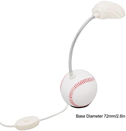 Plplaaoo Бејзбол ламби за момчиња спална соба, декор за бејзбол соба за момчиња, предводена табела ламба за бејзбол база Seashell