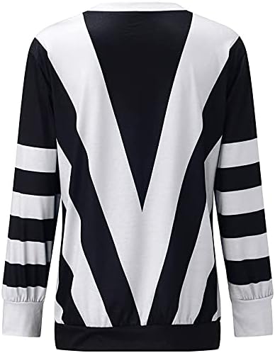 Хоксин кошули со долг ракав за жени блузи во боја на блузи врвови, облечени обични 1/2 поштенски v-neck pullover врвот лабава тунична маичка