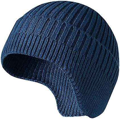 Зимски капи за мажи меки потопло руно скијачки капачиња плетени гравчиња лисица, памук дебела грав капа за снег ски -череп капа