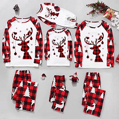 XBKPLO Божиќни совпаѓања Семејни пижами, семејни облеки Поставете парови облеки што одговараат на комплети од родител-дете костум