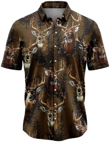 Елен хавајски кошула за мажи - жени кои ловат кратки ракави со кошула маички хавајски кошули серија 84