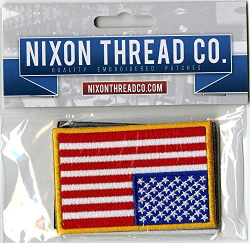 4PC Американски закрпи на знамето 3 | Тактички САД Патриотски црвено бело сино везена кука и јамка за јакна - од Никсон конец Ко.
