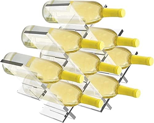 Countertop Rack Wine - 8 шише акрилно вино решетка, мала решетка за вино за декорација на таблети